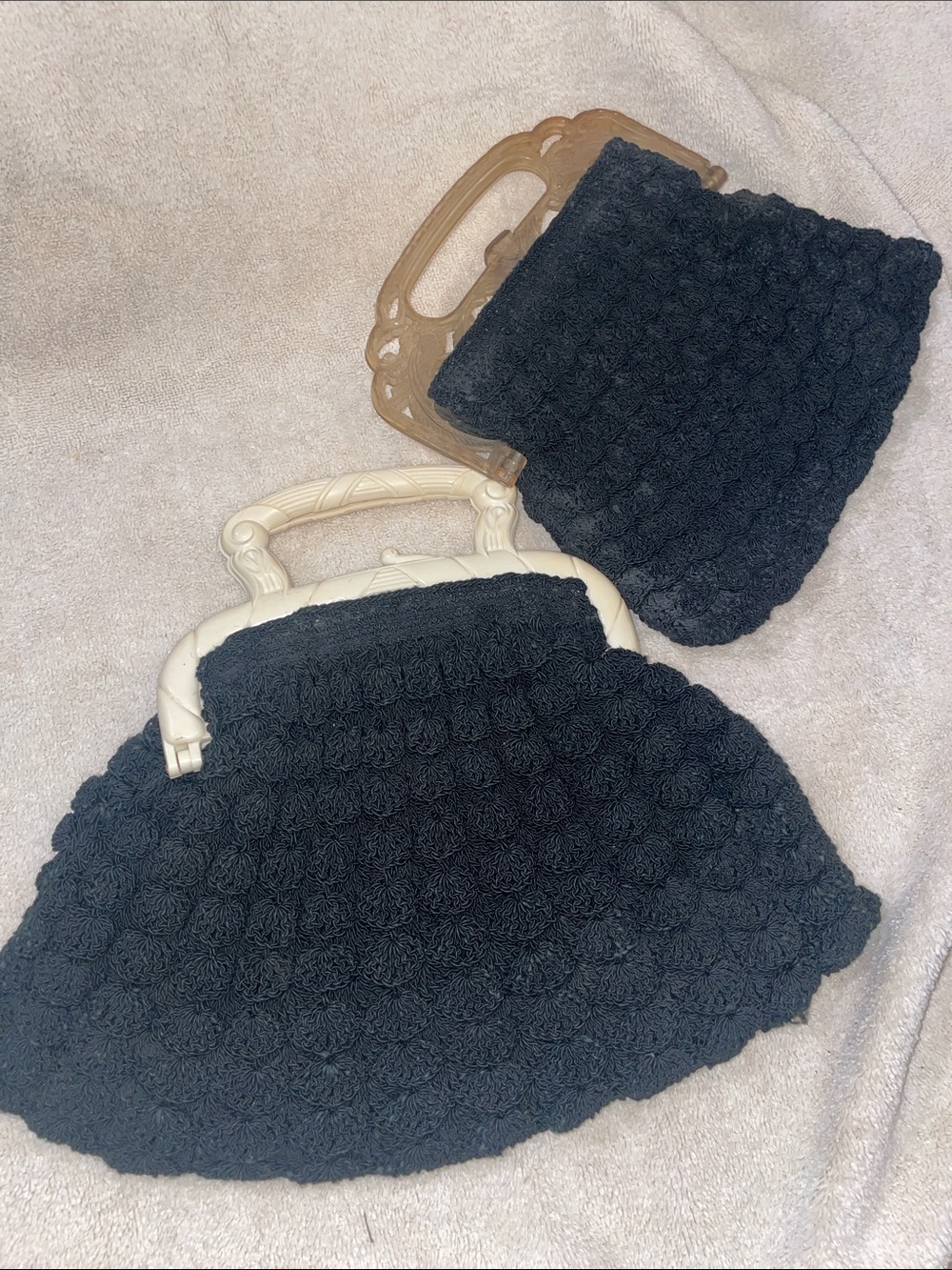 Vintage Black Crochet Mini Bags Set